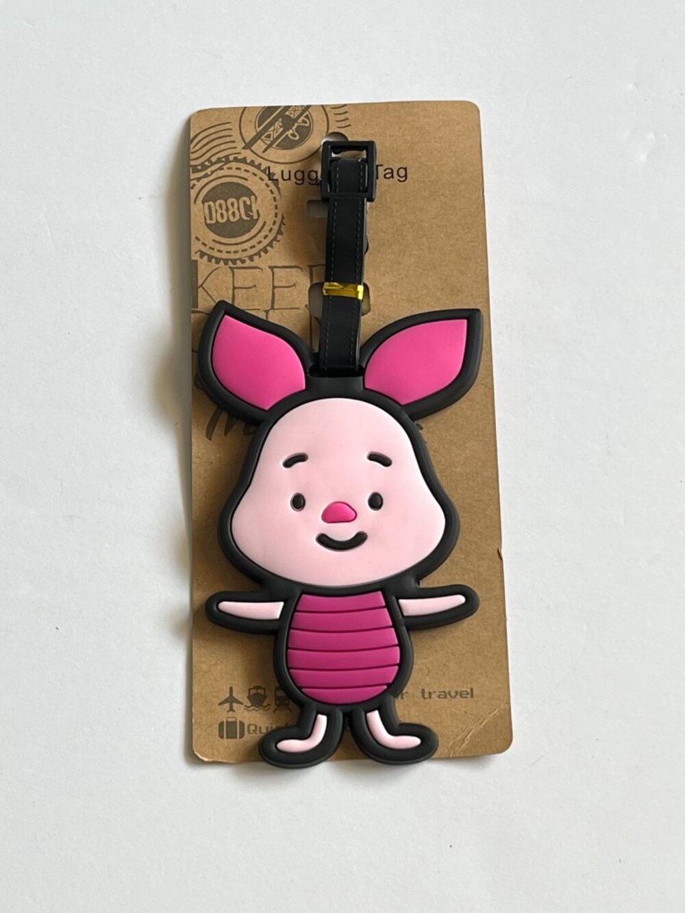 Piglet Pooh Disney Silicone Luggage Baggage Handbag Travel Suitcase Tag Name ID - Picture 2 of 4